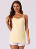 Womens Fit Camisole with Built in Bra Adjustable Spaghetti Strap Pajama Tank Tops Basic Camis Undershirt