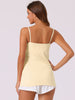 Womens Fit Camisole with Built in Bra Adjustable Spaghetti Strap Pajama Tank Tops Basic Camis Undershirt