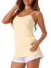 Womens Fit Camisole with Built in Bra Adjustable Spaghetti Strap Pajama Tank Tops Basic Camis Undershirt