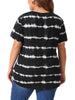 Knit V Neck Short Sleeve High Low Blouse