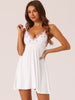 Womens Lingerie Lace Chemise Sleep Gown Mini V Neck Strap Sexy Full Slips Nightgown