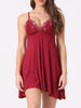 Womens Lingerie Lace Chemise Sleep Gown Mini V Neck Strap Sexy Full Slips Nightgown