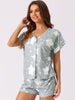 Womens Modal Pajama Sets Soft Short Sleeve Sleepwear Button Top and Shorts 2 Piece Pjs Loungewear