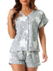 Womens Modal Pajama Sets Soft Short Sleeve Sleepwear Button Top and Shorts 2 Piece Pjs Loungewear