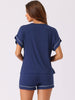 Womens Modal Pajama Sets Soft Short Sleeve Sleepwear Button Top and Shorts 2 Piece Pjs Loungewear