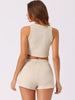 Womens Pajama 2 Piece Sets Waffle Sleeveless Tank Shorts Pjs Sexy Hot Girl Loungewear