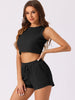 Womens Pajama 2 Piece Sets Waffle Sleeveless Tank Shorts Pjs Sexy Hot Girl Loungewear
