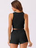 Womens Pajama 2 Piece Sets Waffle Sleeveless Tank Shorts Pjs Sexy Hot Girl Loungewear