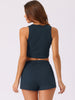 Womens Pajama 2 Piece Sets Waffle Sleeveless Tank Shorts Pjs Sexy Hot Girl Loungewear