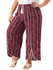 Wide Leg Woven Tassel Elastic Waist Pants