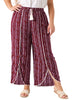 Wide Leg Woven Tassel Elastic Waist Pants