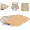 Sparkly Glitter Pointed Toe Clear Wedge Heels Ankle Boots for Women