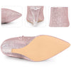 Sparkly Glitter Pointed Toe Clear Wedge Heels Ankle Boots for Women