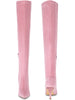 Faux Velvet Pointed Toe Stiletto Heels Over the Knee High Boots for Women