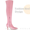 Faux Velvet Pointed Toe Stiletto Heels Over the Knee High Boots for Women