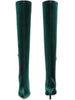 Faux Velvet Pointed Toe Stiletto Heels Over the Knee High Boots for Women