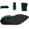 Faux Velvet Pointed Toe Stiletto Heels Over the Knee High Boots for Women