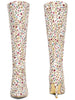 Sparkle Glitter Sequin Lace Stiletto Heel Knee High Boots for Women