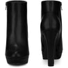 Pointed Toe Platform Chunky Heel Ankle Boots for Women