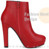 Pointed Toe Platform Chunky Heel Ankle Boots for Women