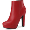 Pointed Toe Platform Chunky Heel Ankle Boots for Women