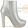 Pointed Toe Platform Chunky Heel Ankle Boots for Women