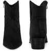 Pointed Toe Chunky Heel Western Ankle Boots for Women