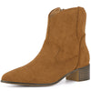 Pointed Toe Chunky Heel Western Ankle Boots for Women