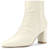 Pointed Toe Slouched Block Heels Ankle Boots for Women