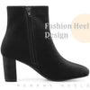 Round Toe Chunky Heels Ankle Boots for Women