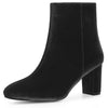 Round Toe Chunky Heels Ankle Boots for Women