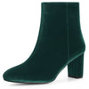 Round Toe Chunky Heels Ankle Boots for Women