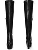 Stone Pattern Platform Chunky Heels Over the Knee Boots for Women