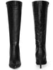 Stone Pattern Pointed Toe Stiletto Heel Knee High Boots for Women