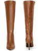 Stone Pattern Pointed Toe Stiletto Heel Knee High Boots for Women