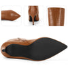 Stone Pattern Pointed Toe Stiletto Heel Knee High Boots for Women