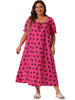 Plus Size Nightgowns for Women Cherry Sleepshirts Ruffle Princess Comfy Nightdress Pajamas Lounger
