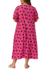 Plus Size Nightgowns for Women Cherry Sleepshirts Ruffle Princess Comfy Nightdress Pajamas Lounger