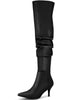 Pointed Toe Slouches Stiletto Heels Over the Knee High Boots for Women