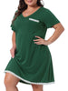 Plus Size Nightgown Sleepwear for Women Soft Sleepshirt Short Sleeve Lace Trim Pajama Nightshirt
