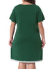 Plus Size Nightgown Sleepwear for Women Soft Sleepshirt Short Sleeve Lace Trim Pajama Nightshirt