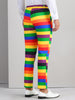 Rainbow Striped Dress Pants for Men&