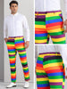 Rainbow Striped Dress Pants for Men&