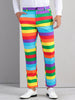 Rainbow Striped Dress Pants for Men&