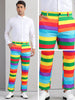 Rainbow Striped Dress Pants for Men&
