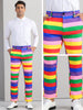 Rainbow Striped Dress Pants for Men&