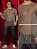Glitter Mesh Sheer T Shirt for Men&