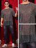 Glitter Mesh Sheer T Shirt for Men&