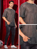 Glitter Mesh Sheer T Shirt for Men&