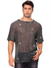 Glitter Mesh Sheer T Shirt for Men&